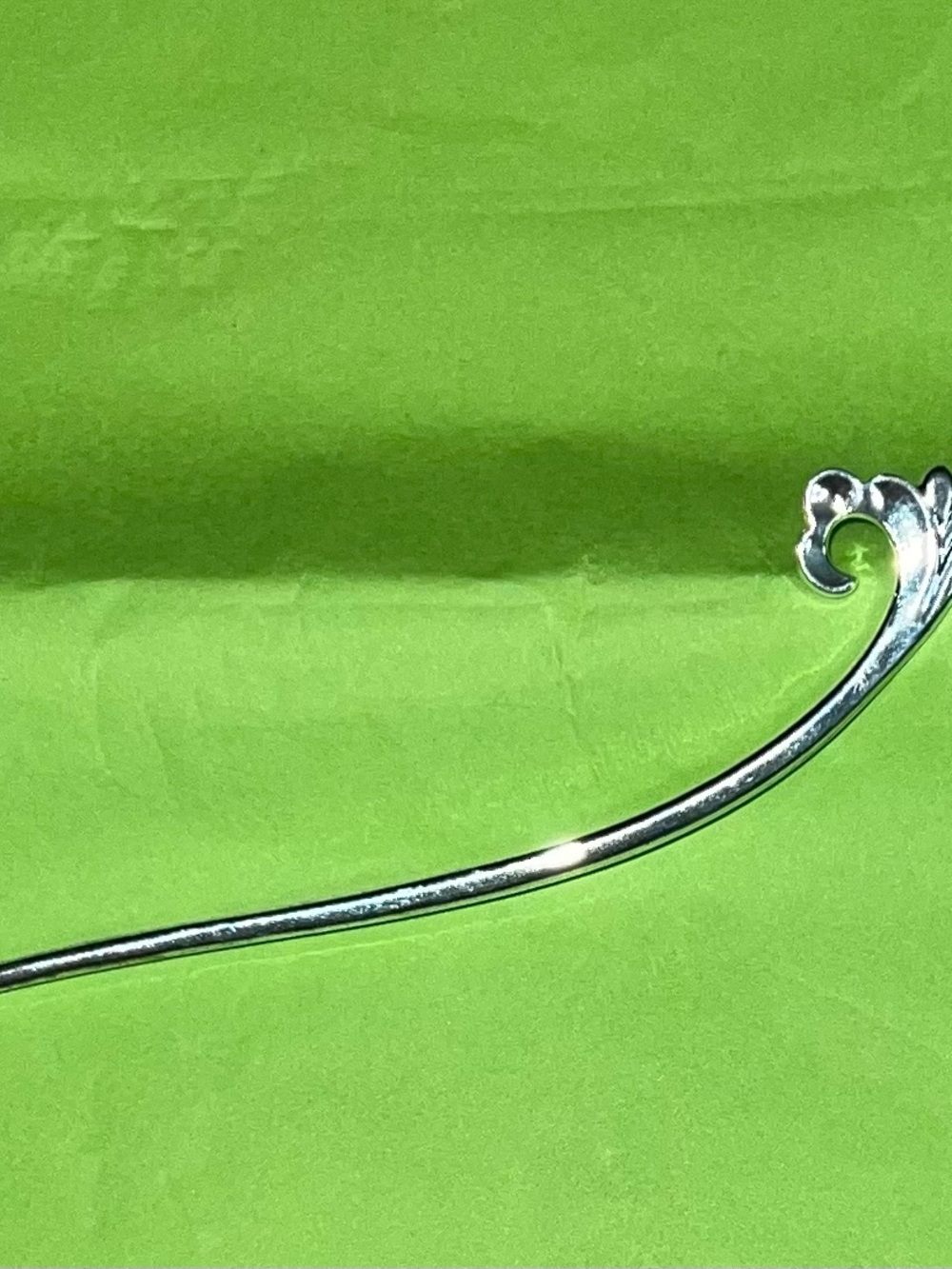 Decorative Silver Hair Stick for Women - Scroll Tip Accent
